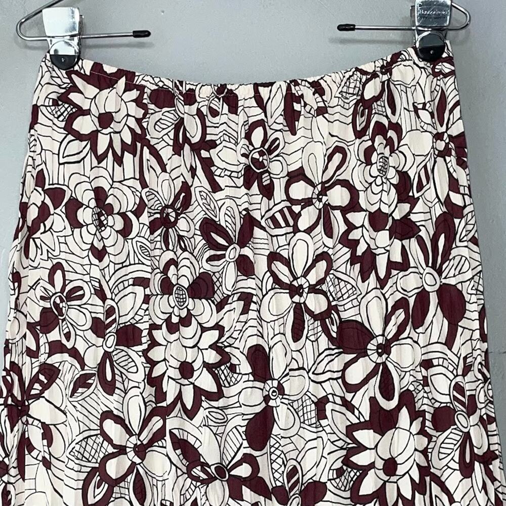 Bobbie Bee Skirt Size 8 Crinkle Pleated Brown Floral Romantic Fairy Y2K Lace - Picture 3 of 10